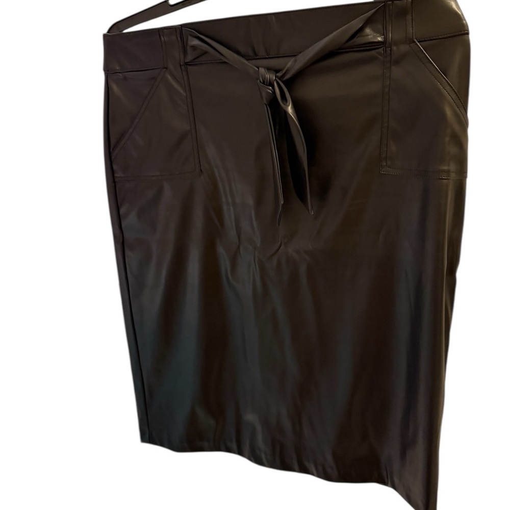 Soho Black Faux Leather Pencil Skirt